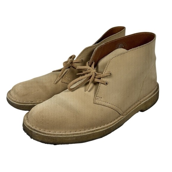 Clarks Other - Clarks‎ Originals Mens Desert Boot Sand Suede Chukka Crepe Sole Tan Size 9